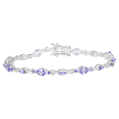 Tanzanite Bracelet 3.18 Carats Sterling Silver