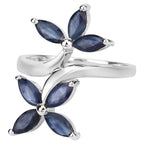 Blue Sapphire Ring 1.74 Carats Sterling Silver