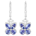 Tanzanite Butterfly Dangle Earrings 2.07 Carats Sterling Silver