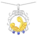 Tanzanite Mom Pendant 0.1 Carats Gold Plated Silver