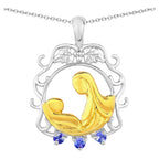 Tanzanite Mom Pendant 0.1 Carats Gold Plated Silver
