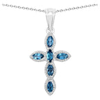London Blue Topaz Pendant 1 Carats Sterling Silver