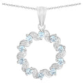 Aquamarine Pendant With White Topaz 1.06 Carats Sterling Silver