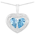 Multicolor Topaz Heart Pendant 2.62 Carats Sterling Silver