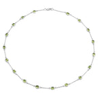 Peridot Necklace 6.28 Carats Sterling Silver