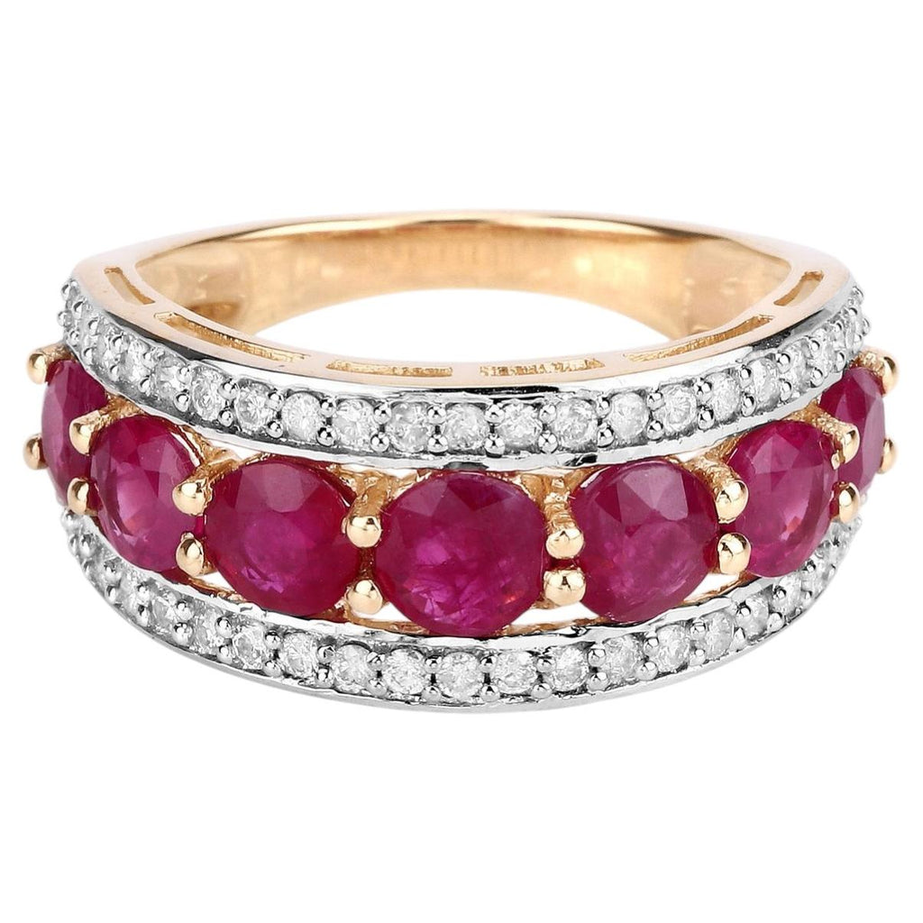 Ruby Ring With Diamonds 3.14 Carats 14K Yellow Gold