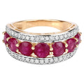 Ruby Ring With Diamonds 3.14 Carats 14K Yellow Gold