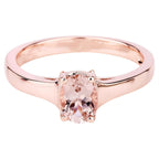 Morganite Ring 0.68 Carats Gold Plated Silver