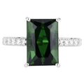 Green Tourmaline Ring With Diamonds 6.12 Carats 14K White Gold
