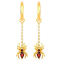 Garnet Spider Earrings 0.56 Carats Gold Plated Silver