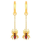 Garnet Spider Earrings 0.56 Carats Gold Plated Silver