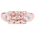 Morganite Ring 1.48 Carats Gold Plated Silver
