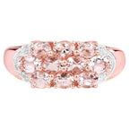 Morganite Ring 1.48 Carats Gold Plated Silver
