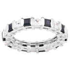Blue Sapphire Ring With White Topaz 3.56 Carats Sterling Silver