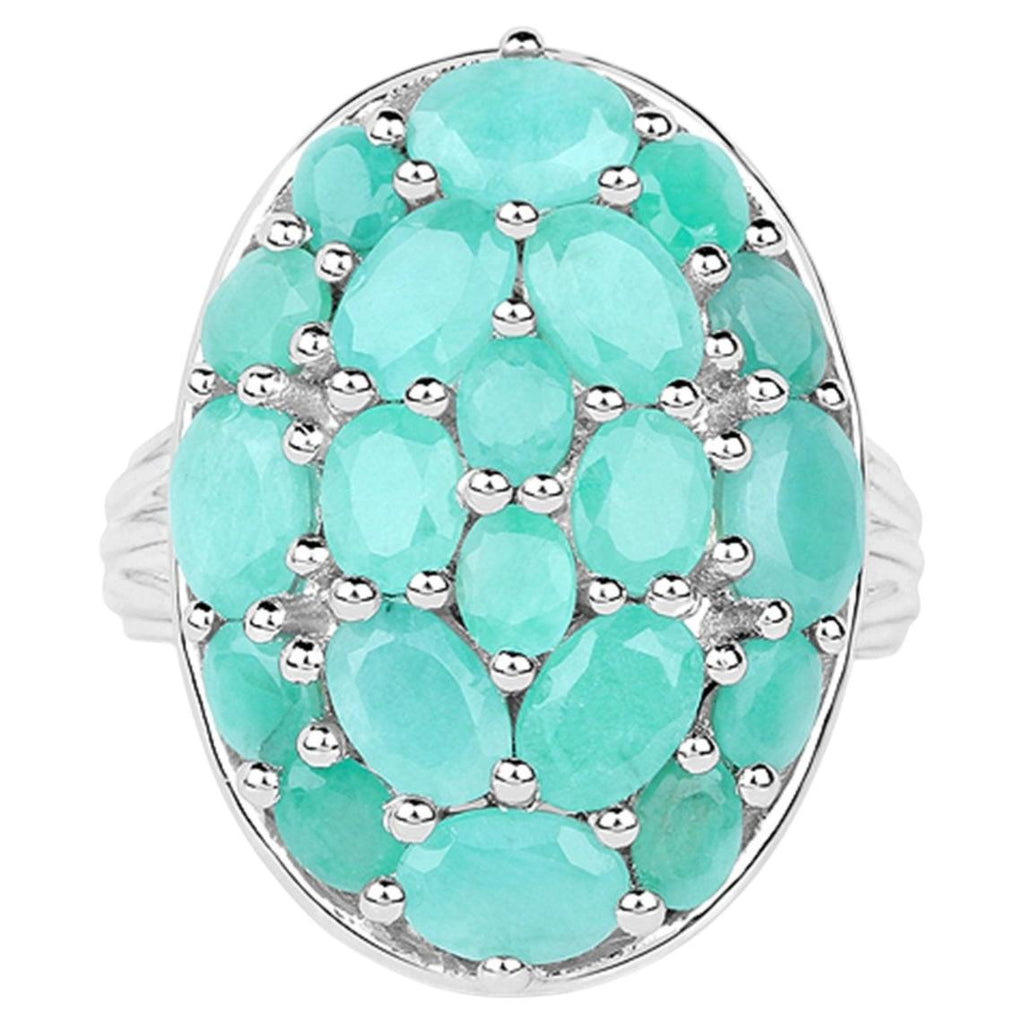 Emerald Ring 5.42 Carats Sterling Silver