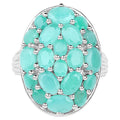 Emerald Ring 5.42 Carats Sterling Silver