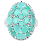 Emerald Ring 5.42 Carats Sterling Silver