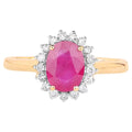 Ruby Ring With Diamonds 1.44 Carats 14K Yellow Gold