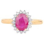 Ruby Ring With Diamonds 1.44 Carats 14K Yellow Gold