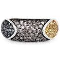 Champagne Diamond Ring With Blue Diamond 0.9 Carats Sterling Silver