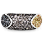 Champagne Diamond Ring With Blue Diamond 0.9 Carats Sterling Silver