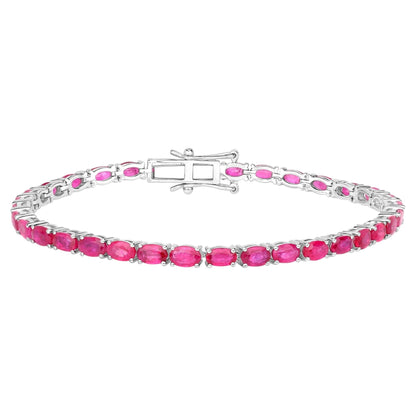 Ruby Bracelet 9.16 Carats 10K White Gold