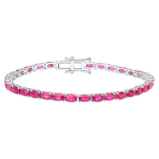 Ruby Bracelet 9.16 Carats 10K White Gold