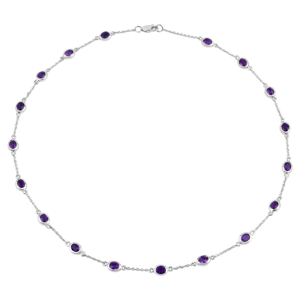 Amethyst Necklace 6.1 Carats Sterling Silver