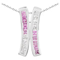 Pink Sapphire Pendant With White Sapphire 1.04 Carats Sterling Silver