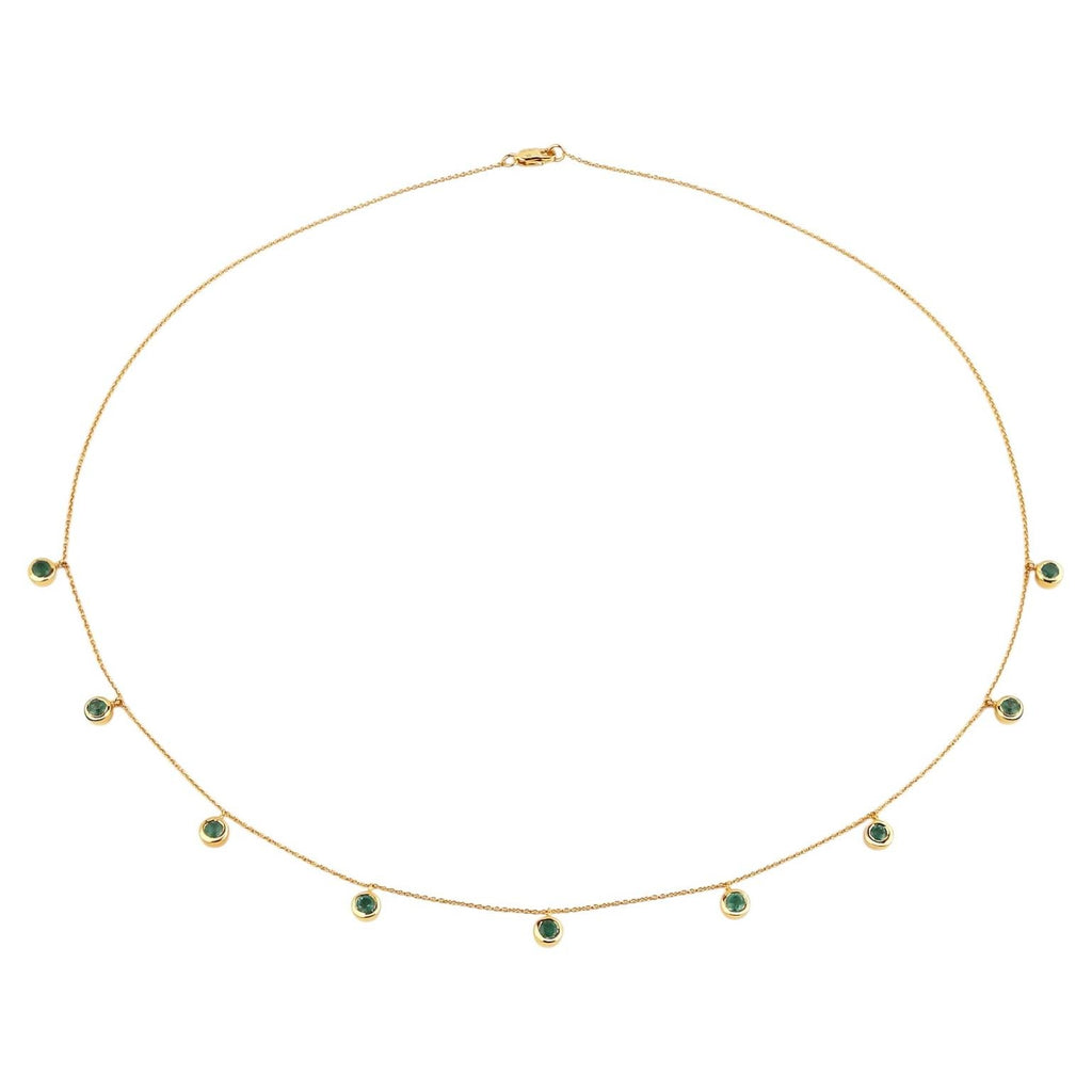 Zambian Emerald Necklace 0.88 Carats 10K Yellow Gold