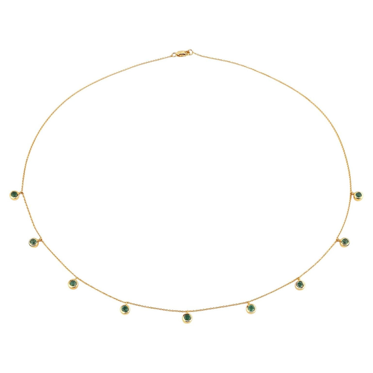 Zambian Emerald Necklace 0.88 Carats 10K Yellow Gold