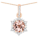 Morganite Pendant With Diamonds 1.04 Carats 14K Rose Gold