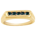 Blue Diamond Ring 0.48 Carats Gold Plated Silver
