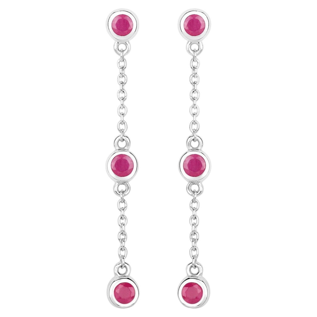 Ruby Earrings 0.76 Carats Sterling Silver