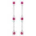 Ruby Earrings 0.76 Carats Sterling Silver