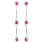 Ruby Earrings 0.76 Carats Sterling Silver