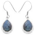 Labradorite Earrings With White Topaz 9.10 Carats Sterling Silver