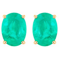 Zambian Emerald Earrings 2.38 Carats 10K Yellow Gold