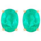 Zambian Emerald Earrings 2.38 Carats 10K Yellow Gold