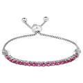 Rhodolite Garnet Bracelet With White Zircon 2.38 Carats Sterling Silver