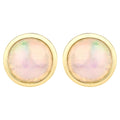 Ethiopian Opal Stud Earrings 0.98 Carats Gold Plated Silver