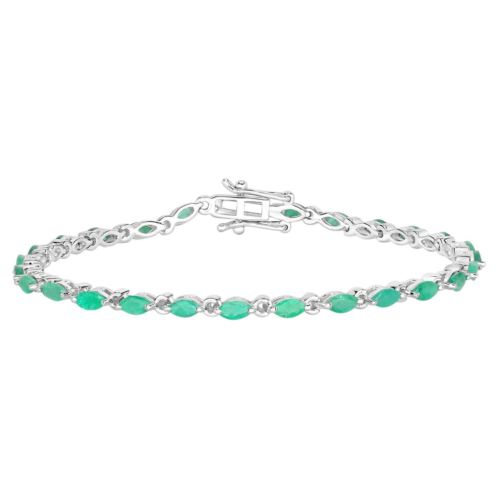 Zambian Emerald Bracelet 3.22 Carats Sterling Silver