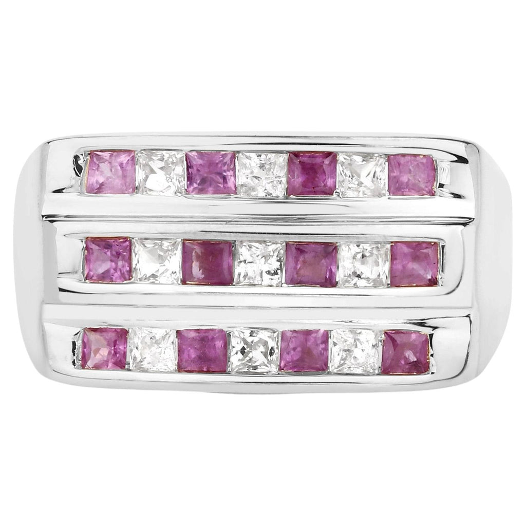Multicolor Sapphire Ring 1.22 Carats Sterling Silver