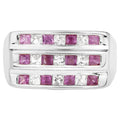 Multicolor Sapphire Ring 1.22 Carats Sterling Silver