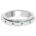 Blue Diamond Ring 0.12 Carats Sterling Silver