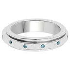 Blue Diamond Ring 0.12 Carats Sterling Silver