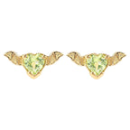Peridot Bat Stud Earrings 0.34 Carats Gold Plated Silver