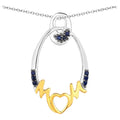 Blue Sapphire Mother Pendant 0.16 Carats Gold Plated Silver