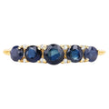 Blue Sapphire Ring With Diamonds 0.98 Carats 14K Yellow Gold