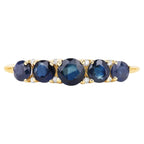 Blue Sapphire Ring With Diamonds 0.98 Carats 14K Yellow Gold